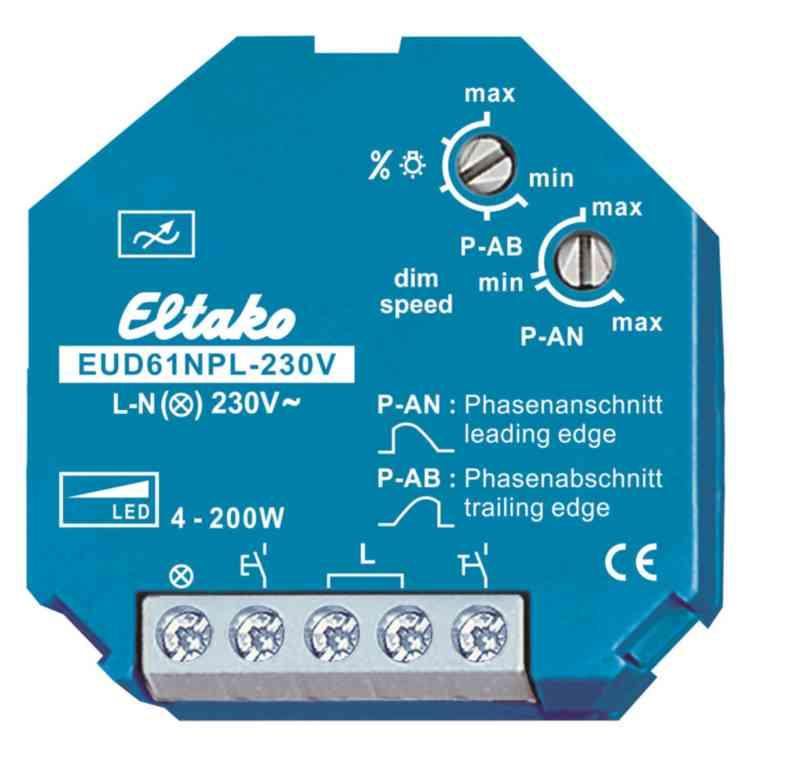 Dimmer LED utan N, 4-200W - DIMMER LED UTAN NOLLA 4-200W EUD61NPL-230V DOSDIMMER