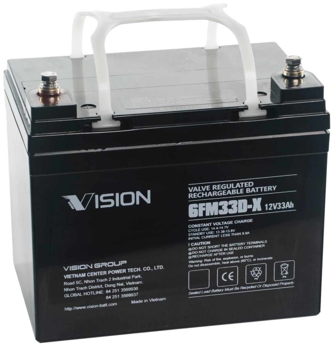 Blybatteri Vision Vrla - BATTERI VRLA 12V 33AH VISION 6FM33