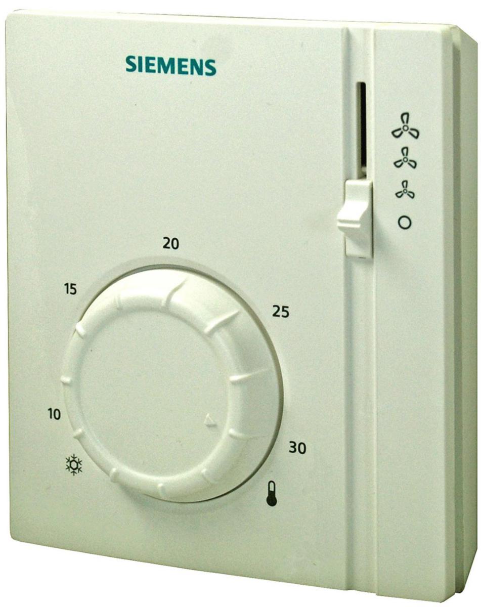 Termostat RAB21, Siemens - SIEMENS RUMSTERMOSTAT RAB21 2-RÖRS FAN-COIL. V/K. 8-30°C