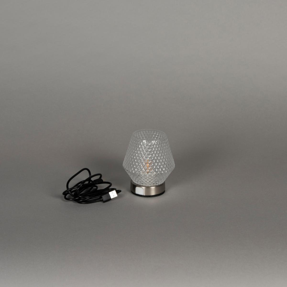 Ljuslykta laddbar - LJUS LED GLAS MÖNSTER 