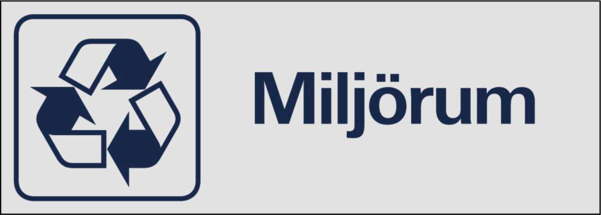 Symbolskyltar "text" - SKYLT "MILJÖRUM" 228 X 80 MM ALUMINIUM