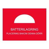 Skylt Batterilagring