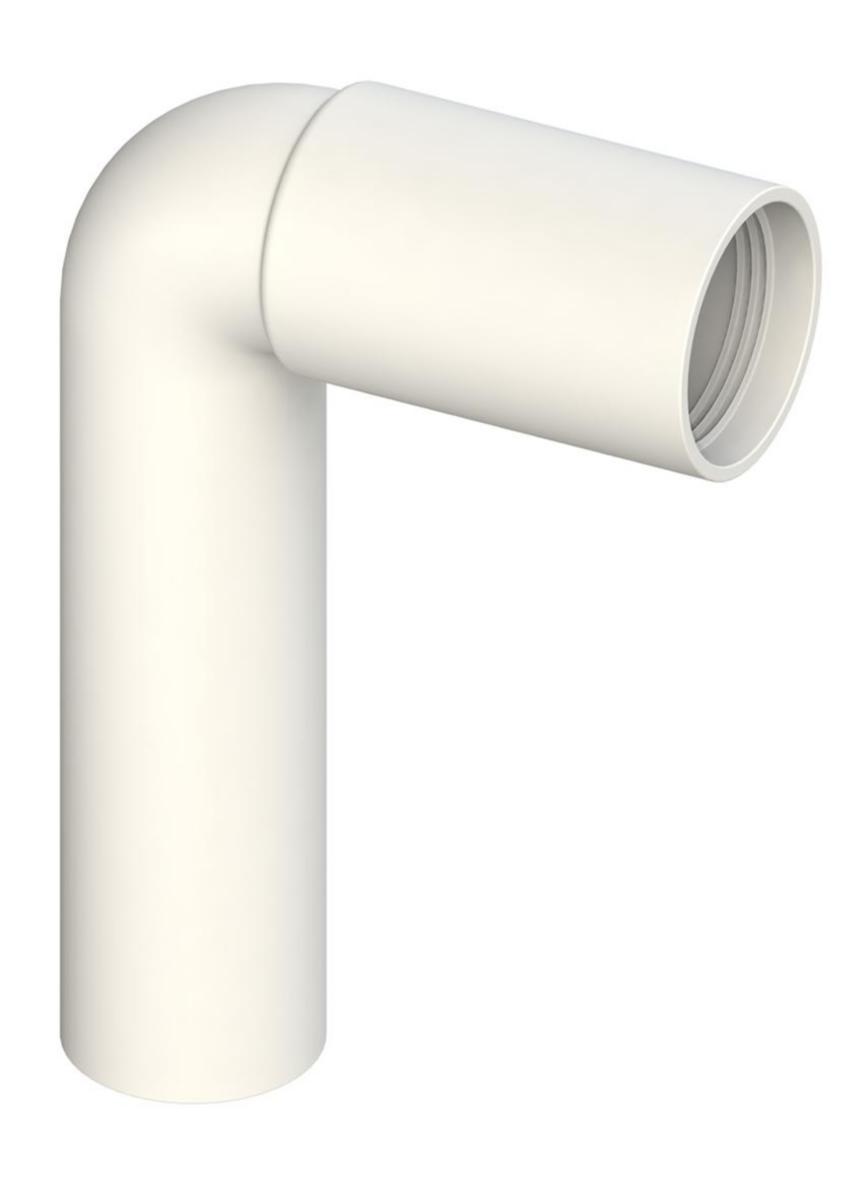 Flexvinkel till badkarsavlopp, Faluplast - FALUPLAST FLEXVINKEL 32X75X120 MM VIT GUMMI TILL BADKARSAVL.