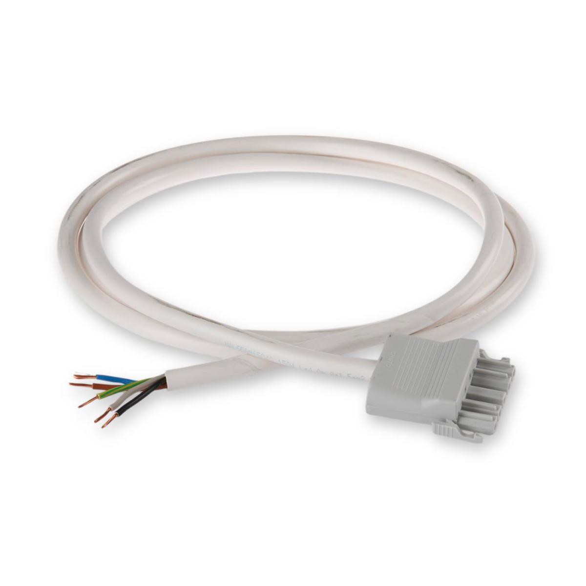 HF-kablage, RQQ 5G1,5 mm² med grå hylskontakt NCC52S.G och fri ände. - KABEL HAL FRI RQQ 5G1.5 3M NCL150T15030G