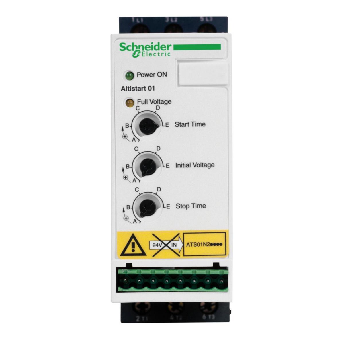 Mjukstarter ATS01N2 mjukstart / stopp, 0,75 till 15kW 3-fas 380-415 V - MJUKSTART/-STOPP 6A 380-415V ATS01N206QN