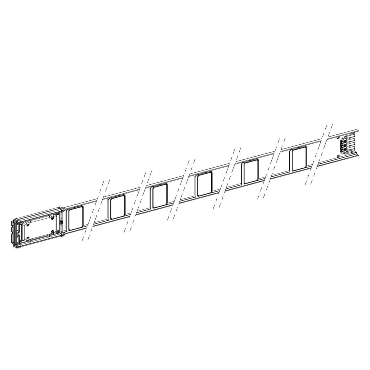 Skenelement raka Canalis KNA utan buss - ELEMENT 3M 63A 6 UTTAG KNA63ED4306