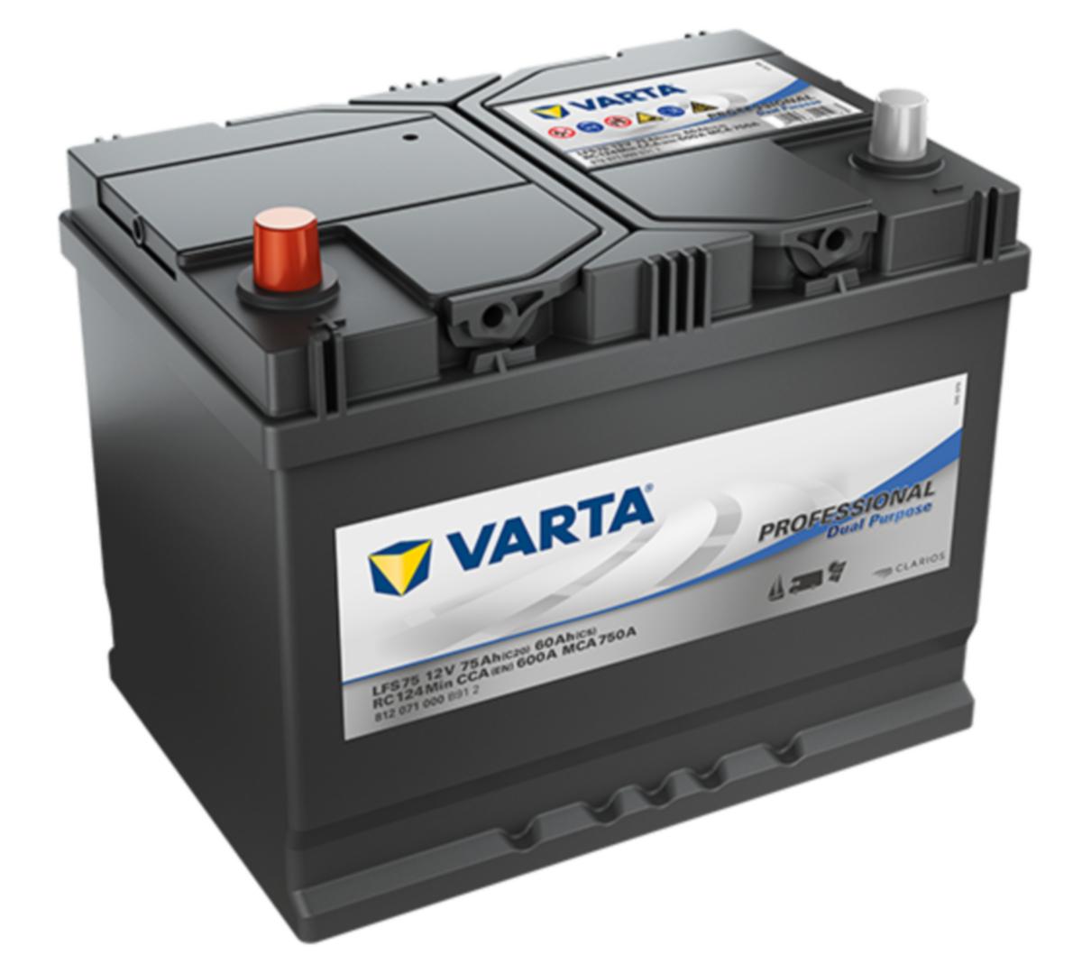 Fritidsbatteri Varta Proffesional - FRITIDSBATTERI START 12V 75AH VARTA PROFFESIONAL DUAL LFS75