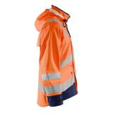 REGNJACKA BLK 4302-2003 ORANGE/MBLÅ VARSEL KL3 STL 4XL