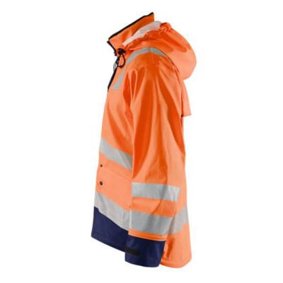 REGNJACKA BLK 4302-2003 ORANGE/MBLÅ VARSEL KL3 STL 4XL