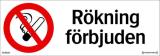 Förbudsskyltar "Rökning och eld"