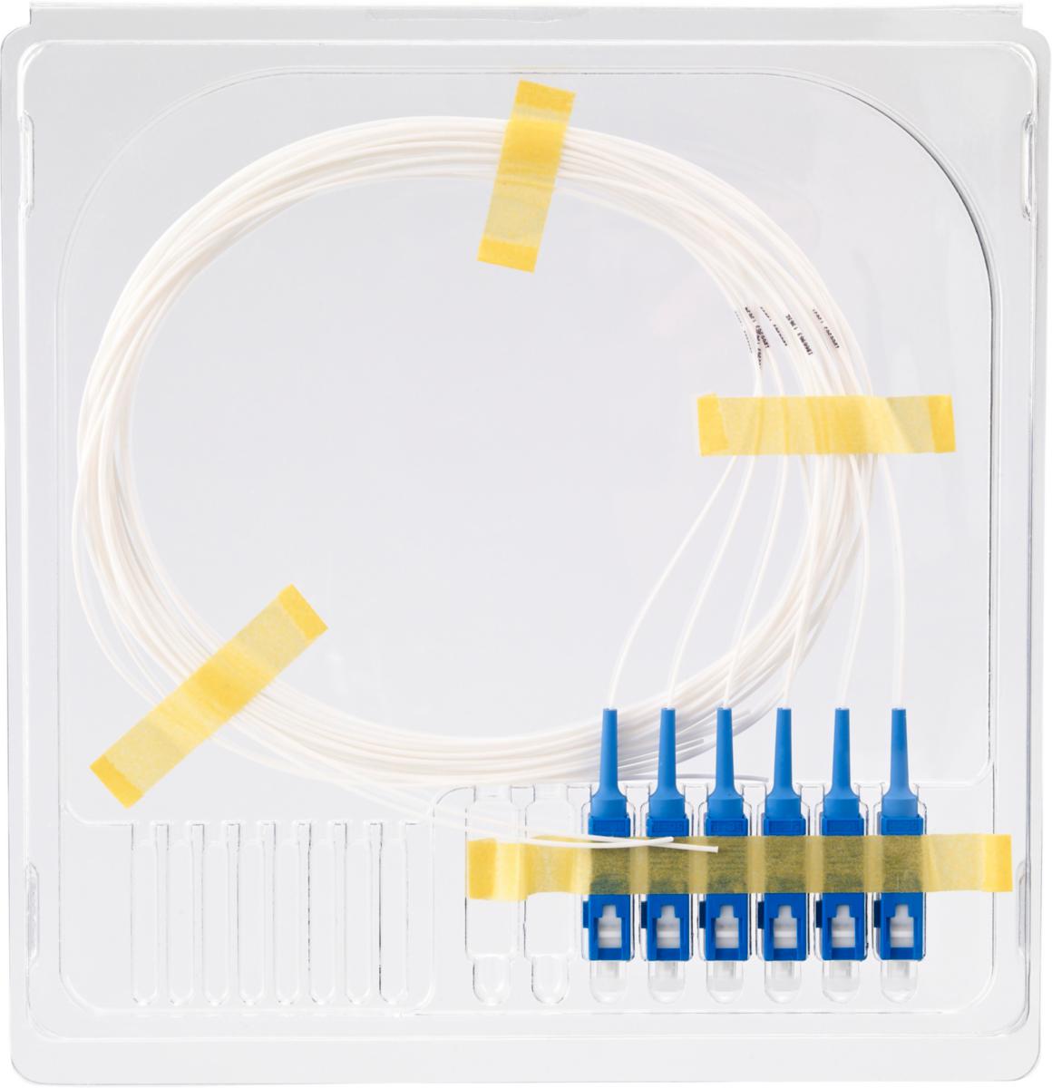 Fibersvans Pigtai Singelmodel G.657A vit - PIGTAIL G.657A 6P LC/UPC 1.5 EM7-PLU-0015-FTTX-6P