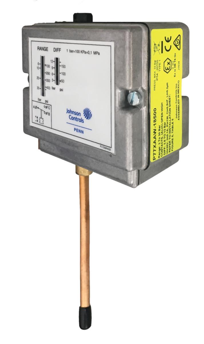 P77 Lågtryckspressostat Atex - Lågtryckspress P77XAAW-18000C Löd 0.5-7 bar Atex