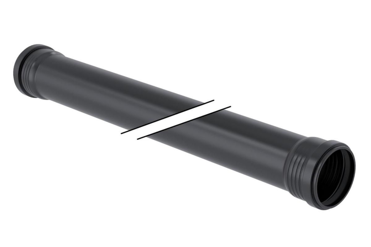 Rör med två muffar, PP, Silent Pro - RÖR 110 2 MUFFAR. L=3000MM SILENT PRO. GEBERIT