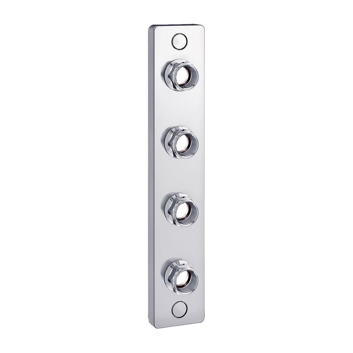 Väggbricka 4-håls 60cc A-Pex, Trio - TRIO VÄGGBRICKA 4-VÄGS D.L G15 60C/C, 15X2,5 PEX, BF,KROM