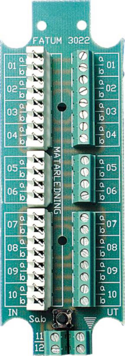 Larmplint 10 par med sabotagekontakt, slits/skruv - LARMPLINT 10 PAR SLITS/SKRUV Fatum Modul